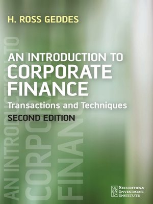 cover image of An Introduction to Corporate Finance